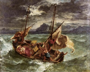  romantische - Christus auf dem See von Gennezaret romantische Eugene Delacroix